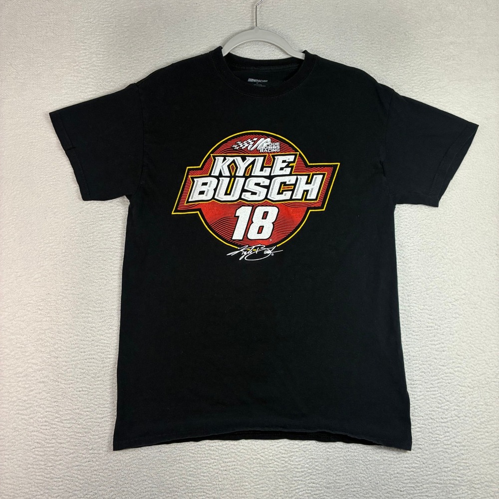 Kyle Busch T Shirt Men M Black Joe Gibbs Nascar Racing 18 Y2K Short Sleeve